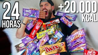 24 HORAS COMIENDO CHOCOLATE  20000 KCAL EN UN DIA [upl. by Chatav]