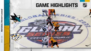 Sharks  Predators 107  NHL Highlights 2022 [upl. by Marx26]