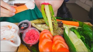 ASMR VEGGIE PLATTER  STEAMED VEGGIES  LIME CAVIAR  EATING SOUNDS  NO TALKING [upl. by Celestine586]