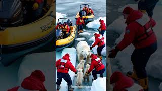 Polar Bear Stuck In A River Rescue Team Save Safely polarbearsinternational icebears sunbear [upl. by Luanni953]