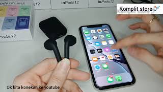 Unboxing inpods12 macaron colour tutorial cara konek dan menggunakan headset airpod i12 review i12 [upl. by Cliffes]