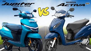 tvs jupiter 2024 model vs honda activa 6g h smart compare  honda activa 6g vs tvs jupiter 110cc [upl. by Lyrrehs]