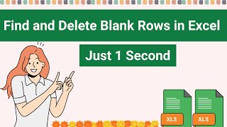 Find and Delete Blank Rows in Excel Just 1 Second [upl. by Xonnel]