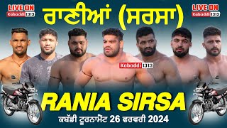 🔴LIVE Rania Sirsa Kabaddi Tournament 26 February 2024  wwwkabaddi1313com [upl. by Am409]