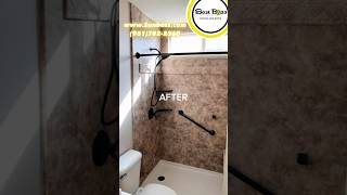 Tub 2 shower conversion☀️call Sunbosscom 9517822360 home bathroom new inlandempire remodel [upl. by Oniskey]