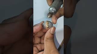 Gold ring kating hand machine goldmaking ring golddesig jewellery wood [upl. by Ahsekan]