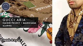 Gucci Aria x Balenciaga Hacker Project ScarvesShawl Details amp tryon [upl. by Aserej]