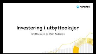 Hvorfor investere i utbytteaksjer [upl. by Seuqram583]