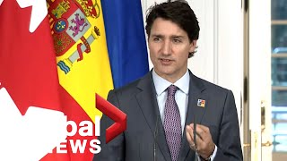 Trudeau reiterates Canadas commitment to Latvia battlegroup as NATO summit ends in Madrid  FULL [upl. by Zea]