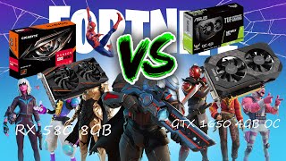 FORTNITE  RX 580 8GB VS GTX 1650 4GB OC Benchmark Test [upl. by Karleen200]