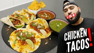 CHICKEN TACOS with 2 SALSAS  MEXICAN STREET TACOS [upl. by Jerry]