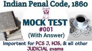 Indian Penal Code 1860  Mock Test  001 With Answer English amp Hindi [upl. by Annavahs]