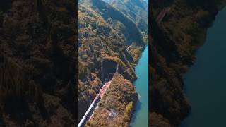 Chinas landscapes blend nature and innovation 449K with railways chinaview travel viralvideo [upl. by Ecylahs]