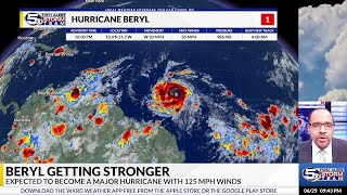 10pm SAT Beryl Update Major Hurricane to Strike Barbados amp St Vincent [upl. by Atalayah]