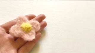 DIY NEEDLE FELTED FLOWERS First Time Needle Felting Beginners Tutorial [upl. by Katonah]