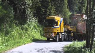 Prangl Schwertransport zum Pumpspeicherkraftwerk Feldsee in KärntenAustria [upl. by Shelton795]