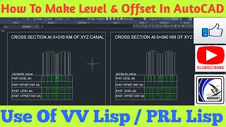 Use VV Lisp PRL Lisp For Draw Cross Section In AutoCAD I Level Offset Plot Kaise Kare I Agragati I [upl. by Nive]