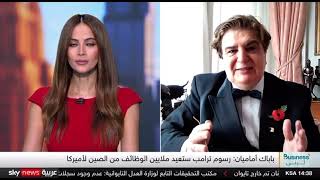 Babak Emamian on Sky News Arabia 11 Nov 2024 Trump’s Tariffs [upl. by Khalil]