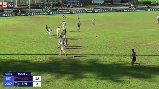 Rd 17 Hostplus SANFL Snapshot  Norwoods Baynen Lowe goals from half back [upl. by Yeslehc422]