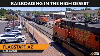 Flagstaff Arizona USA  Virtual Railfan LIVE [upl. by Gorrian]