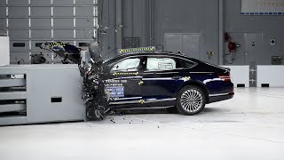 2023 Genesis Electrified G80 driverside small overlap IIHS crash test [upl. by Niamrahc]