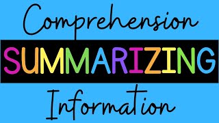 Summarizing Comprehension [upl. by Eelir]