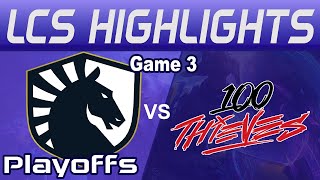 TL vs 100 Highlights Game 3  LCS Summer Playoffs 2024  Team Liquid vs 100 Thieves [upl. by Friend199]