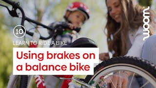 Learn to ride a bike part 10 of 16  Using brakes on a balance bike [upl. by Hatcher292]