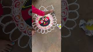 ଗାଁ ର ମାଟିରେ ମୁରୁଜ art shortvideo yt simple rangoli [upl. by Nolava968]