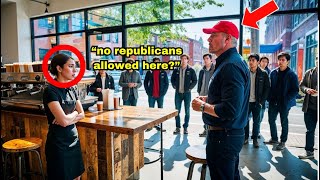 Coffee Shop Refuses to Serve Republican Man After Seeing His MAGA Hat Unaware That He Owns The Shop [upl. by Ardnaek]