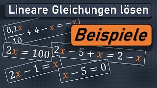 Gleichungen lösen Beispiele lineare Gleichungen lösen lineare Gleichungen lösen Beispiele einfach [upl. by Pietje865]