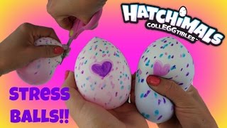 HATCHIMALS CollEGGtibles Cutting Open DIY Stress Ball Squishy with Slime amp Toy inside [upl. by Thayer]