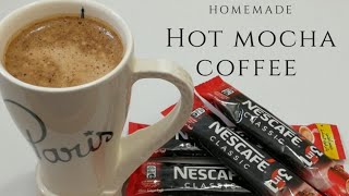 Delicious Homemade Hot Mocha Coffee using 3in1 Nescafe Classic coffee [upl. by Nagorb889]