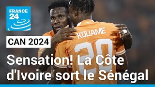 CAN 2024  Exploit de la Côte dIvoire qui élimine le Sénégal tenant du titre • FRANCE 24 [upl. by Ecad103]