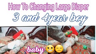 How to change diaper 3year baby boy3year baby diaper changebabybabyboy [upl. by Ecirtra]