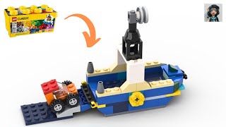 FERRY BOAT Lego classic 10696 ideas How to build easy [upl. by Lahpos]