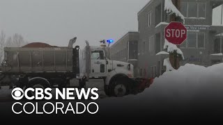 Colorados mountains blanketed with snow that could total feet in some areas [upl. by Ahsinotna]