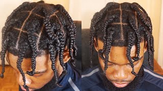 Mens Box Braids Tutorial For ShortMediumLong Hair [upl. by Erb733]