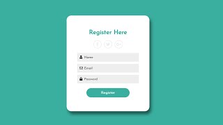 Registration Form Using HTML and CSS  Register Form Design [upl. by Aerona]