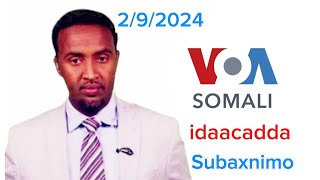 Voa Somali Radio Idaacada Subaxnimo 292024 voasomali warka wararka warkamaanta Voasomali [upl. by Deloria]