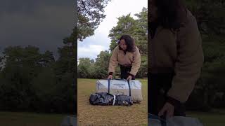 When you lay your ground sheet near horse poop 😂 camping campingtime campingintherain [upl. by Ytsirhc]