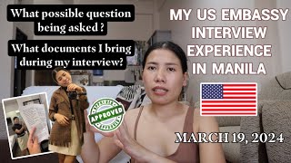 🇵🇭  my experience during my US EMBASSY interview in Manila 2024 documents hotels questions✨ [upl. by Mikeb]