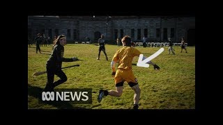 The golden snitch in reallife quidditch  ABC News [upl. by Virgel461]