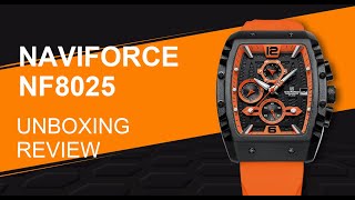 Unboxing Review  Naviforce Watch NF8025 New Arrival Quartz Chronoaraph Movement Latest Design [upl. by Talya]