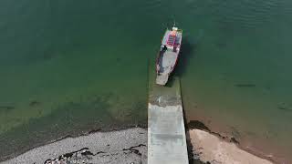 Cromarty pier Cromarty to Nigg Ferry arrives drone aerial video [upl. by Enale]