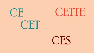 Les adjectifs démonstratifs ce cet cette ces en français fle – grammaire 13 [upl. by Durkin996]