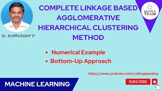 85 Complete Linkage based Agglomerative Hierarchical Clustering  Numerical Example2 [upl. by Audy102]