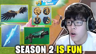 AsianJeffs First Time Using New Weapons amp Items in Fortnite Season 2 Myths amp Mortals [upl. by Teillo]