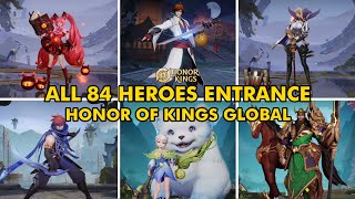 ALL HONOR OF KINGS 84 HEROES ENTRANCE 2024  HoK GLOBAL [upl. by Anayhd]