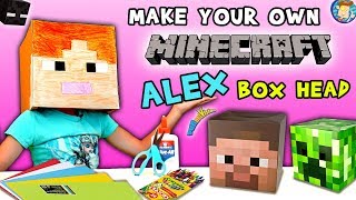 HOW TO Make a MINECRAFT ALEX Box Head FUNnel Vision DIY Cosplay Tutorial w Lexi ✂ [upl. by Anama152]